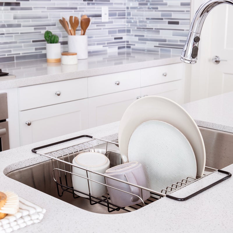 Better Houseware Over Sink Dish Drying Rack Space-Saving Dish Rack for Kitchen Counter Stainless Steel 19.25 x 8.25 x 4.5 - Image 2